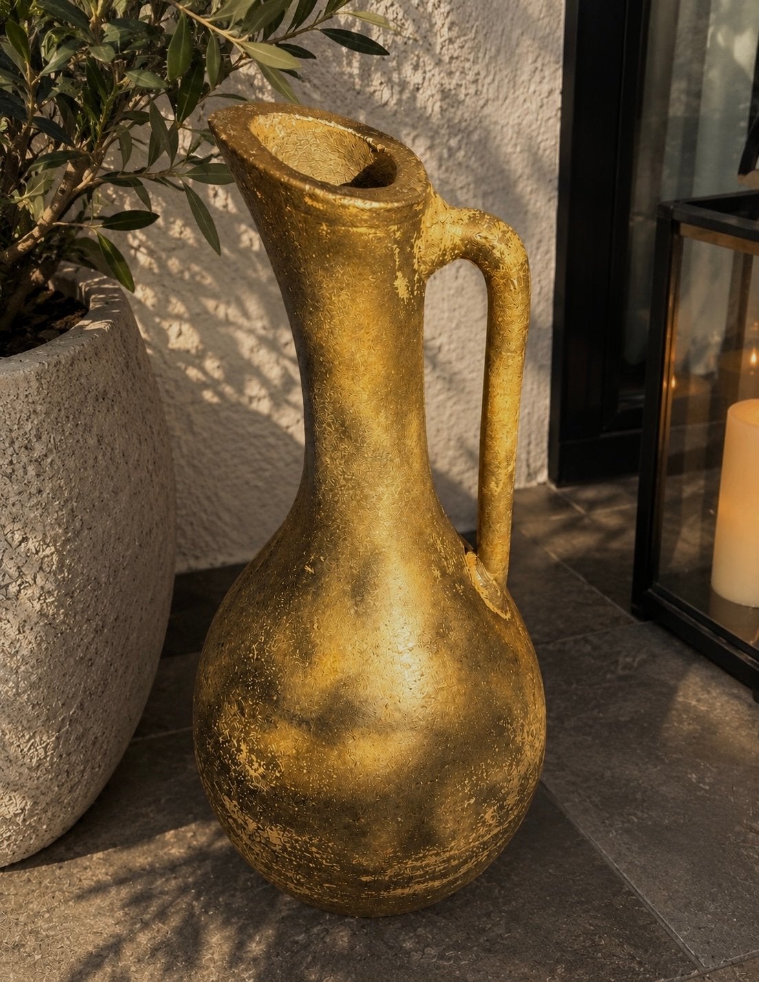 Decoratieve Gouden Vaas - Uniek Design, Ophalen