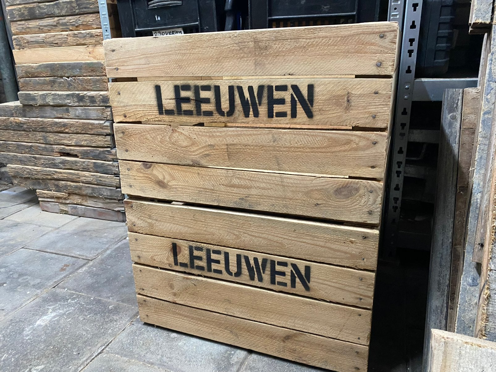 Fruitkisten met persoonlijke tekst 50x40 hoogte 30cm, Huis en Inrichting, Minder dan 50 cm, 50 tot 100 cm, Harder Hout, Nieuw
