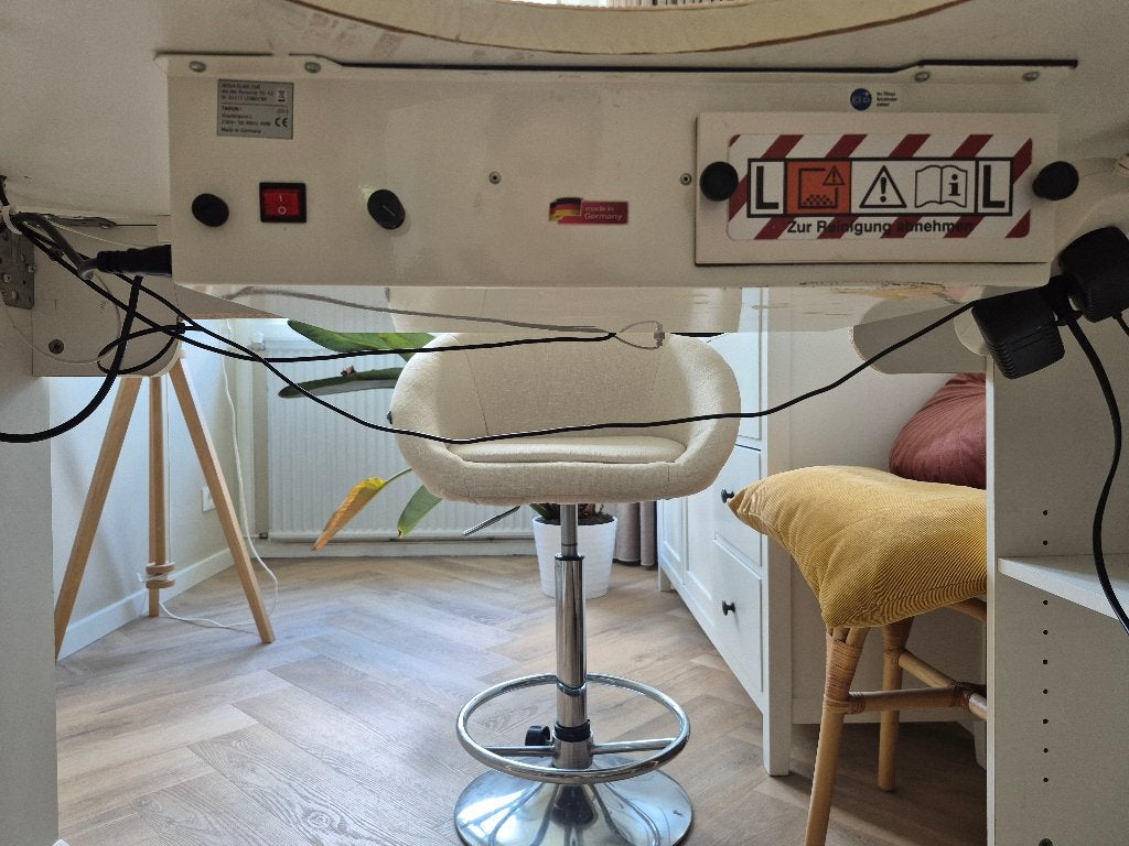 barkruk beige, Huis en Inrichting, Ophalen, 60 tot 90 cm, Zo goed als nieuw, 1 kruk