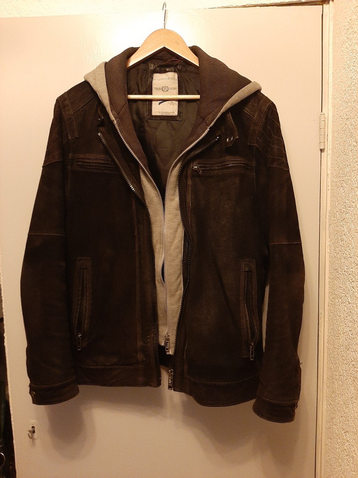 Angelo Litrico Urban District Leren Jas met Hoodie XL, Angelo Litrico, Zwart, Maat 56/58 (XL), Ophalen of Verzenden