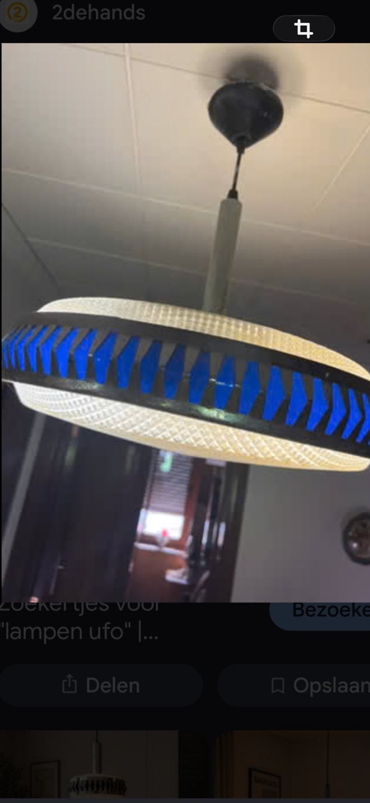 Space age UFO lamp., Ophalen, Zo goed als nieuw, Zonnebank enkelzijdig, Minder dan 10 lampen