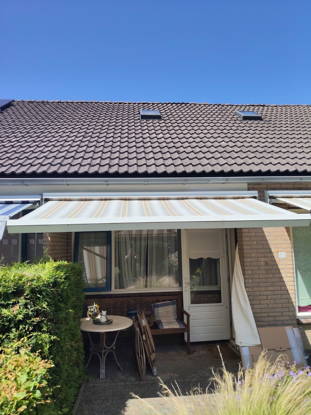 2x Elektrische Zonwering 3 m breed, Ophalen, Gebruikt, Elektrisch, 250 cm tot 450 cm