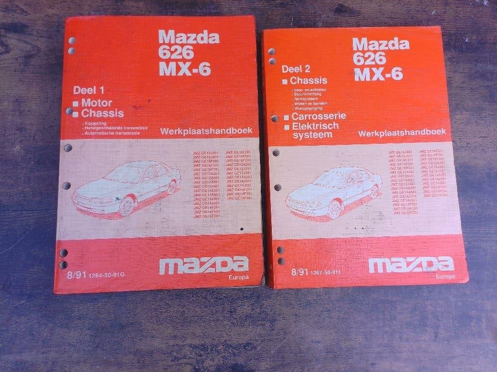 Set dealer dikke werkplaatsboeken Mazda 626 + MX6 1991 -1997, Ophalen of Verzenden, Gelezen, Mazda