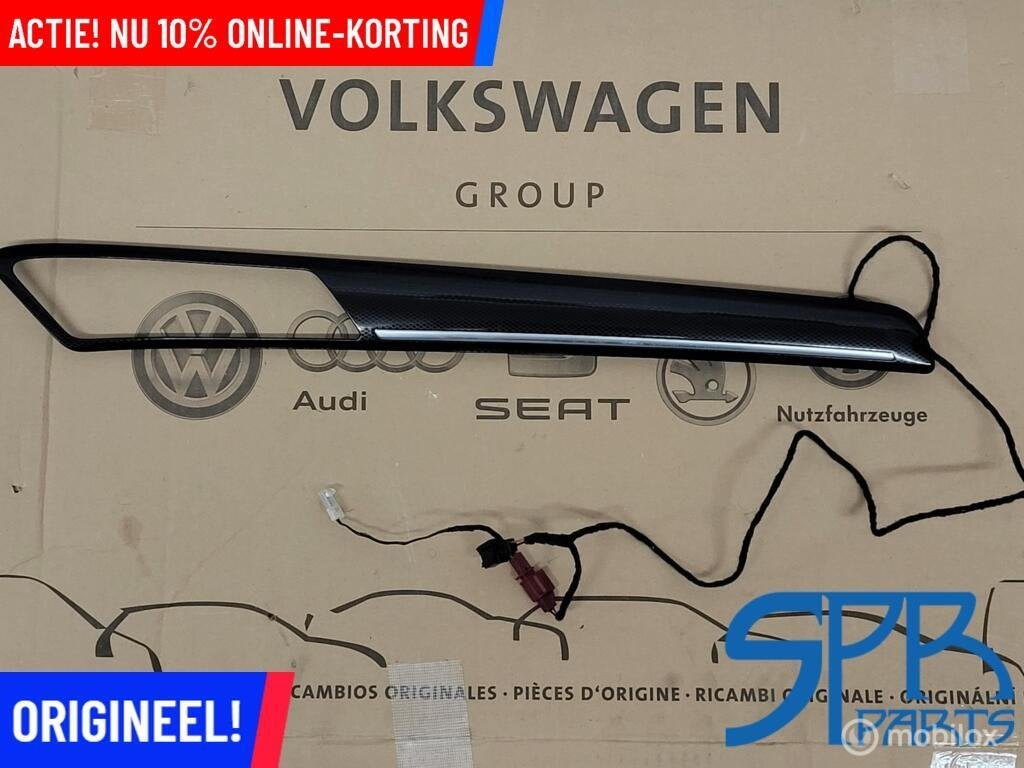 Interieurlijst VW GOLF 7 CARBON LED RECHTSVOOR 5G4858066AAEP, Auto-onderdelen, Gebruikt, Volkswagen, Ophalen of Verzenden