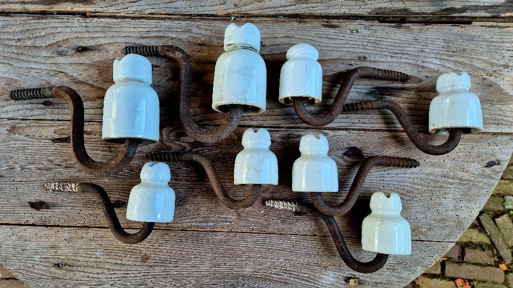 Vintage Antieke Porseleinen Isolatoren wit, Ophalen of Verzenden
