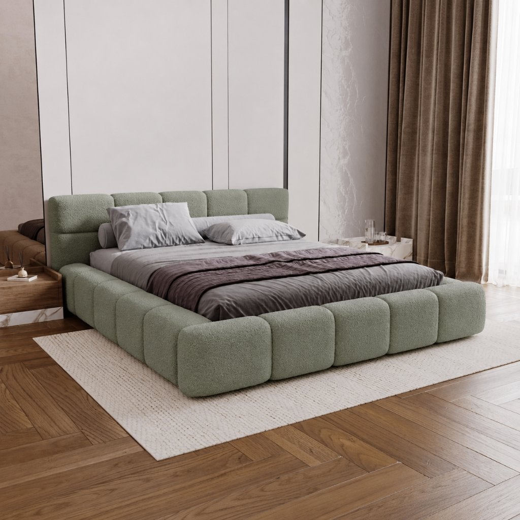 ACTIEDEAL Opbergbed 200 x 200 | GRATIS Koudschuim Matras, Verzenden, 200 cm, Groen, Hout