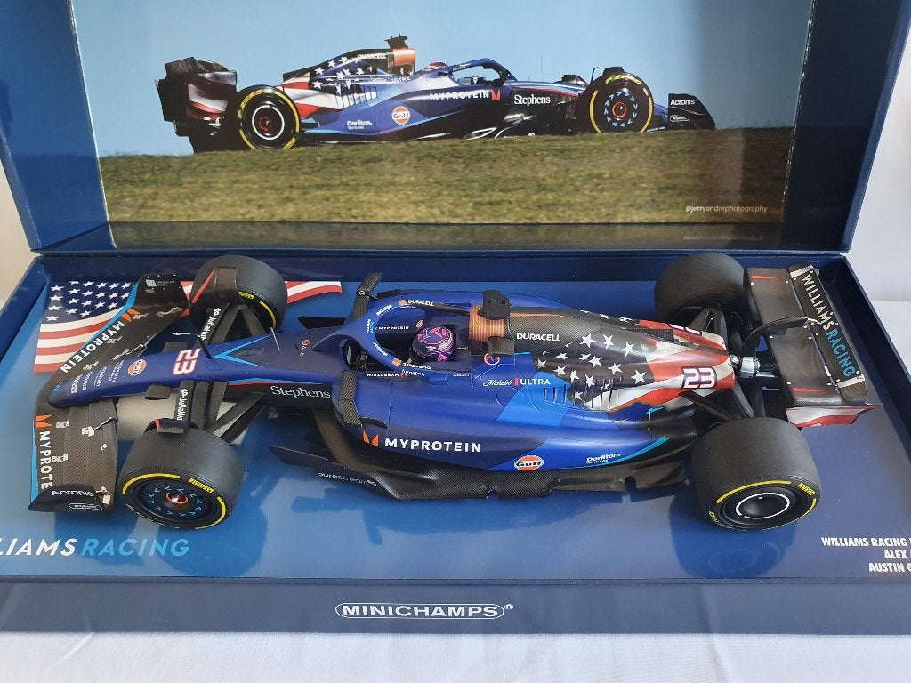 Alex Albon Williams Racing FW45 Austin GP 2023 1:18, Ophalen of Verzenden, Nieuw, Auto, MiniChamps