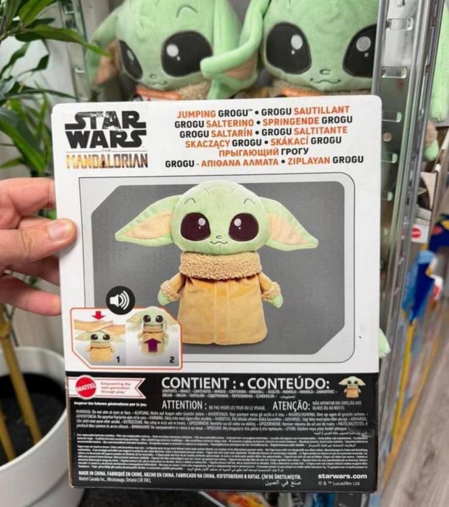 Star Wars The Mandalorian Baby Yoda knuffel Springende Grogu, Nieuw, Ophalen of Verzenden, Actiefiguurtje, H