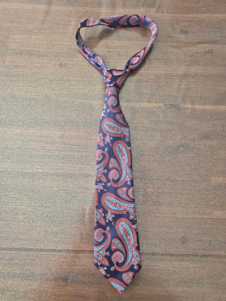 Vintage Paisley Stropdas - Commodore Trevira, Commodore, Blauw, Overige maten, Ophalen of Verzenden