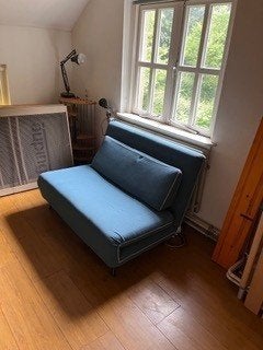 Made Khalo slaapbank, Huis en Inrichting, Ophalen, Blauw, 190 cm of minder, Zo goed als nieuw