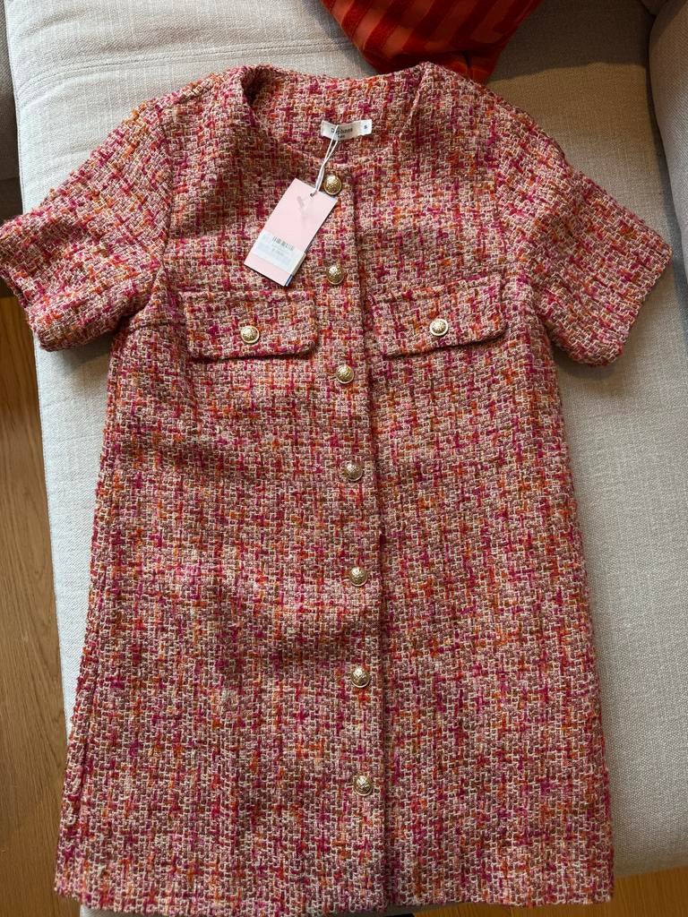 Nieuw Daphnea Jurkje Maat S - Tweed Stijl met Gouden Knopen, Ophalen of Verzenden, Nieuw, Maat 36 (S), Roze