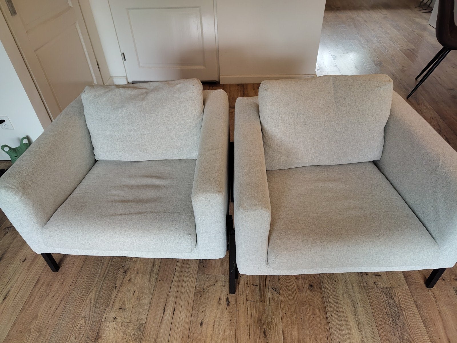2 Ikea Koarp stoelen / fauteuils, GRATIS ophalen in Deventer, Huis en Inrichting, Stoelen, Ophalen, Gebruikt, Twee, Stof