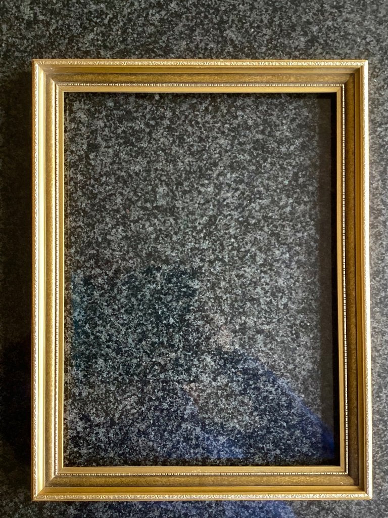 Schilderijlijst, goud, hout, versierd, vintage, Ophalen, Gebruikt, Met glas, Schilderijlijst