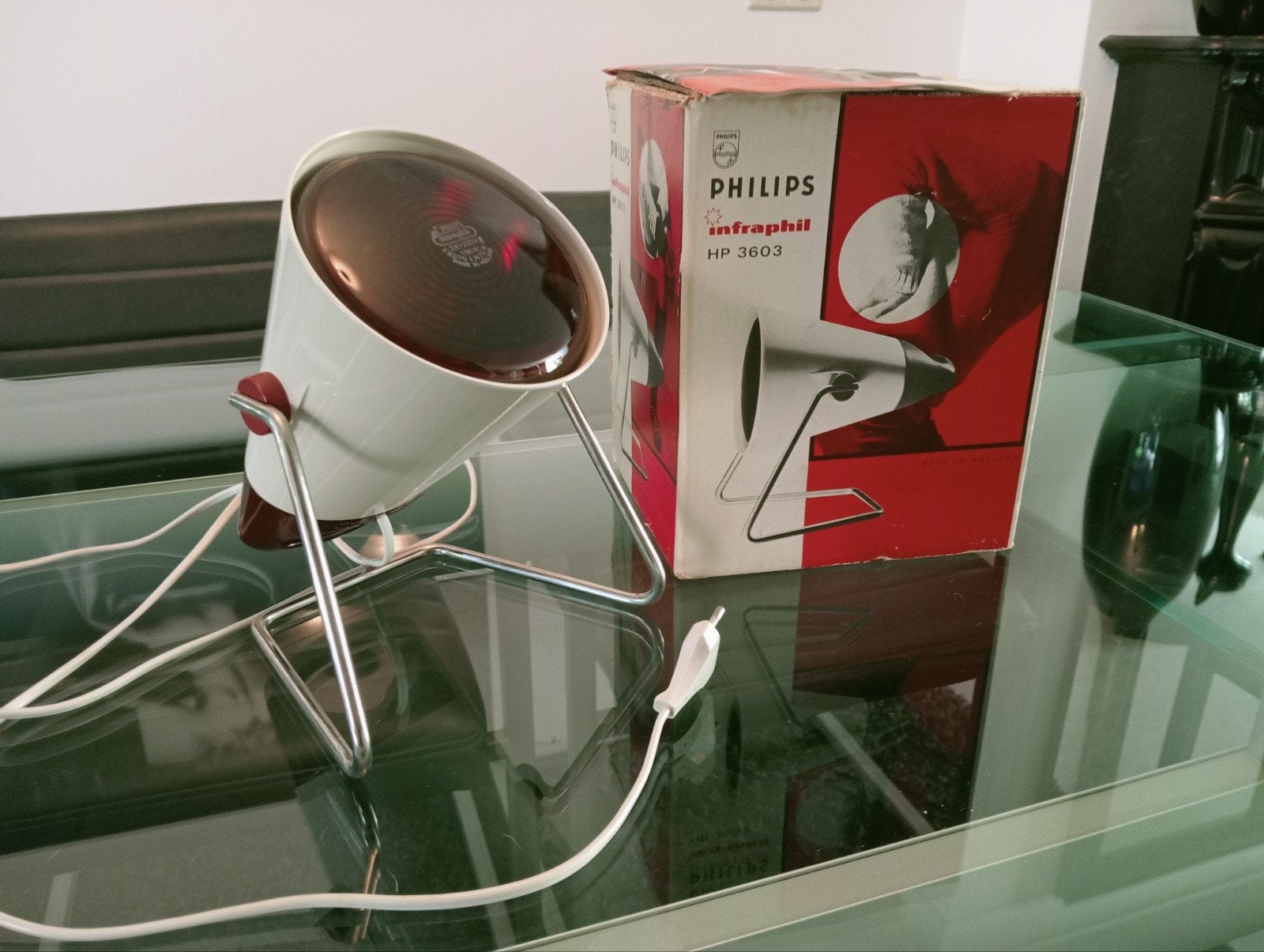 Vintage Philips Infraphil HP 3603 Infraroodlamp (met doos), Ophalen of Verzenden, Nieuw