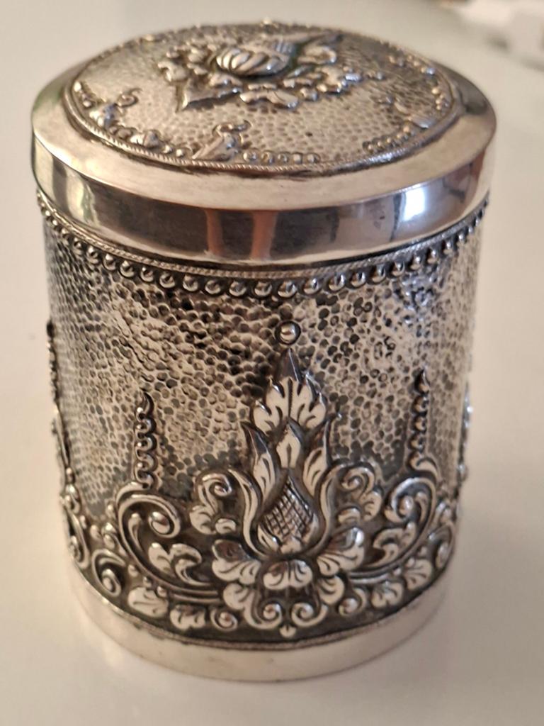 Zilveren theebus 800 gehalte zilver., Ophalen of Verzenden, Zilver
