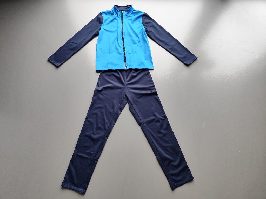 Decathlon trainingspak - maat 140 - blauw, Gebruikt, Jongen of Meisje, Sport- of Zwemkleding, Decathlon