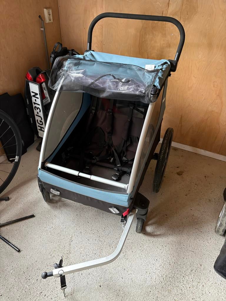 Thule courier 2 fietskar, Ophalen, Opvouwbaar, Zo goed als nieuw, Kinderkar