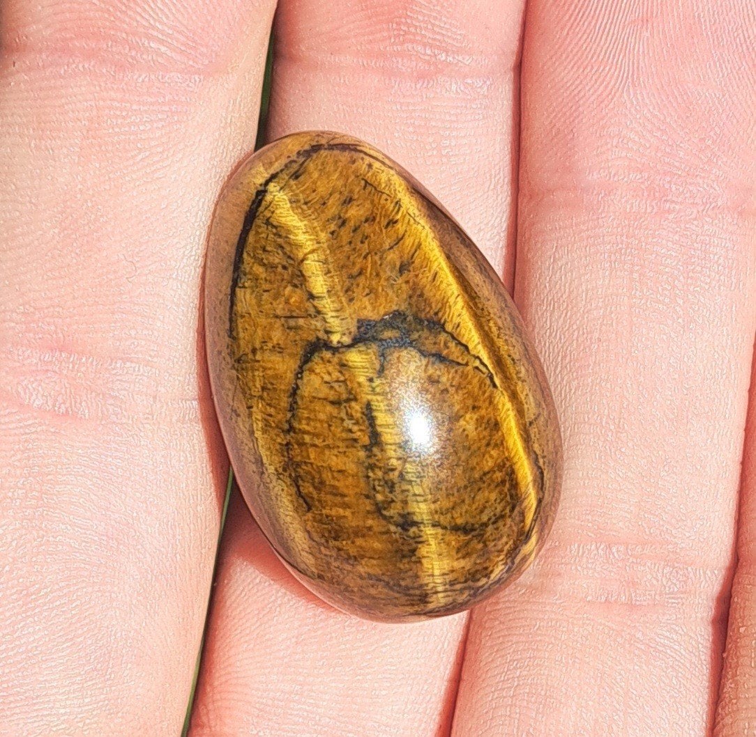 Tijgeroog ei edelsteen natuursteen edelstenen verzameling, Ophalen of Verzenden