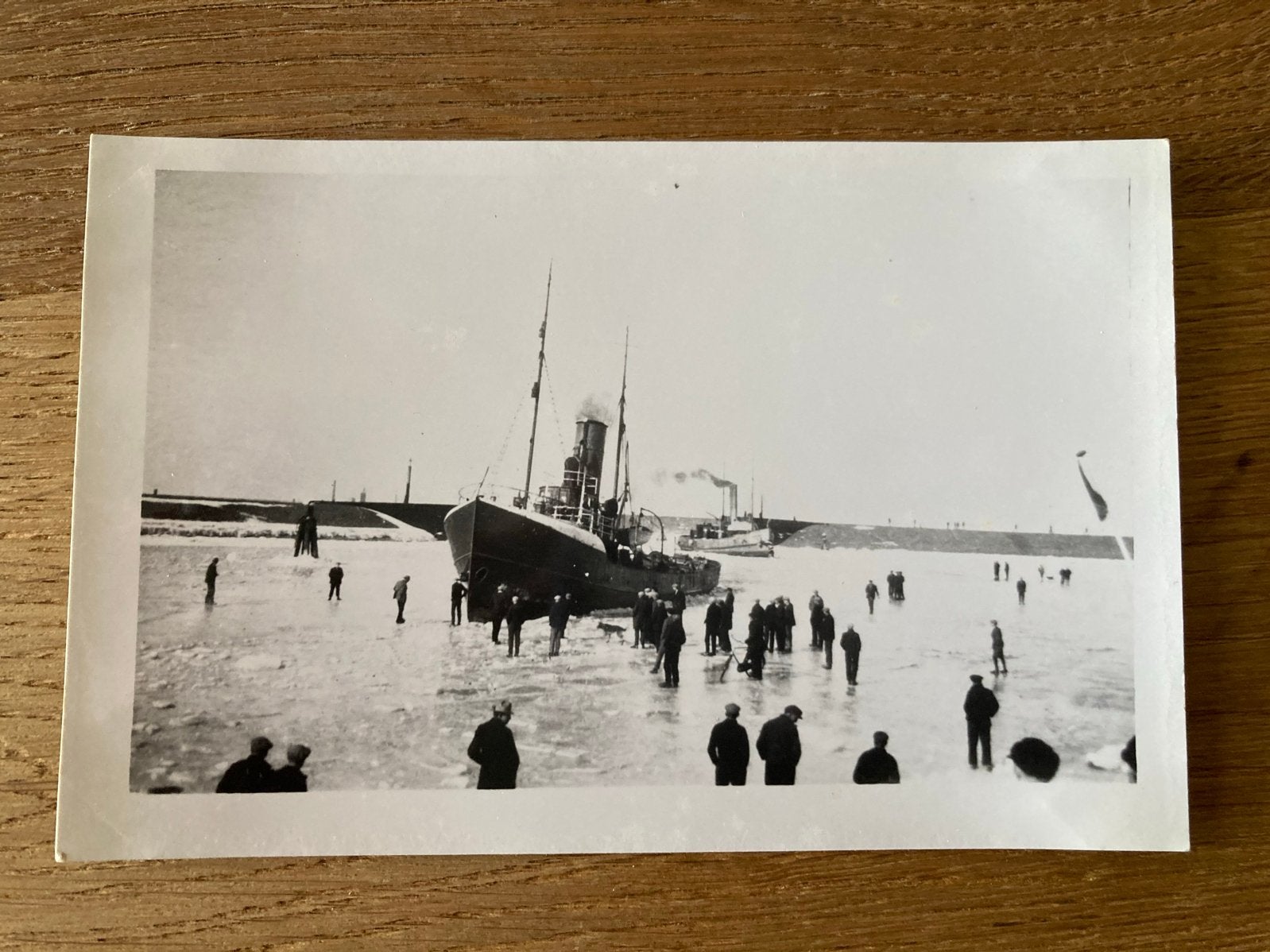 Zeldzame fotokaart  SS Volharding (Doerksen) Harlingen 1929, Ophalen of Verzenden, Gebruikt, Motorboot, Kaart, Foto of Prent