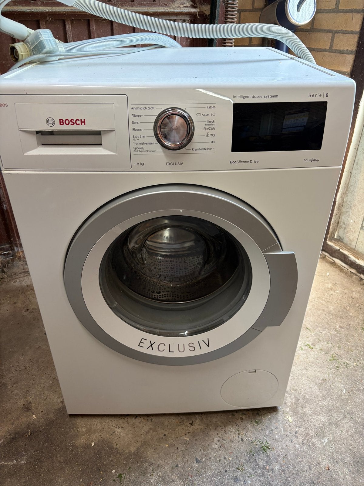 Bosch Serie 6 Wasmachine - 8 kg, i-DOS, EcoSilence Drive, Ophalen, 1200 tot 1600 toeren, Gebruikt, 8 tot 10 kg