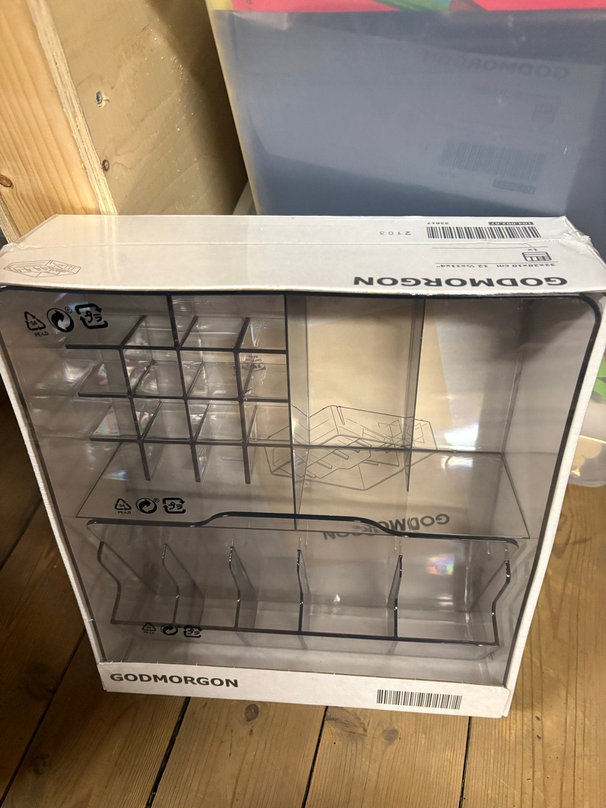 IKEA GODMORGON opbergdoos met vakken, transparant, Ophalen, Nieuw, Overige kleuren, Overige typen