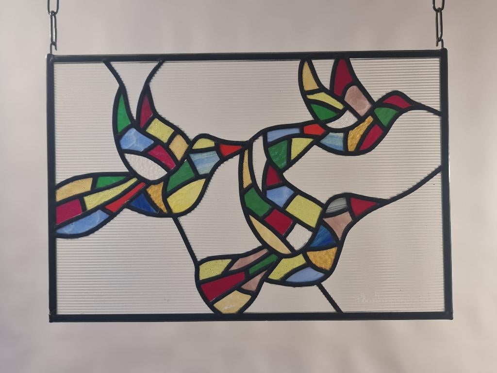 Kleurrijke Vogels in prachtig glas-in-lood, Ophalen of Verzenden, Nieuw