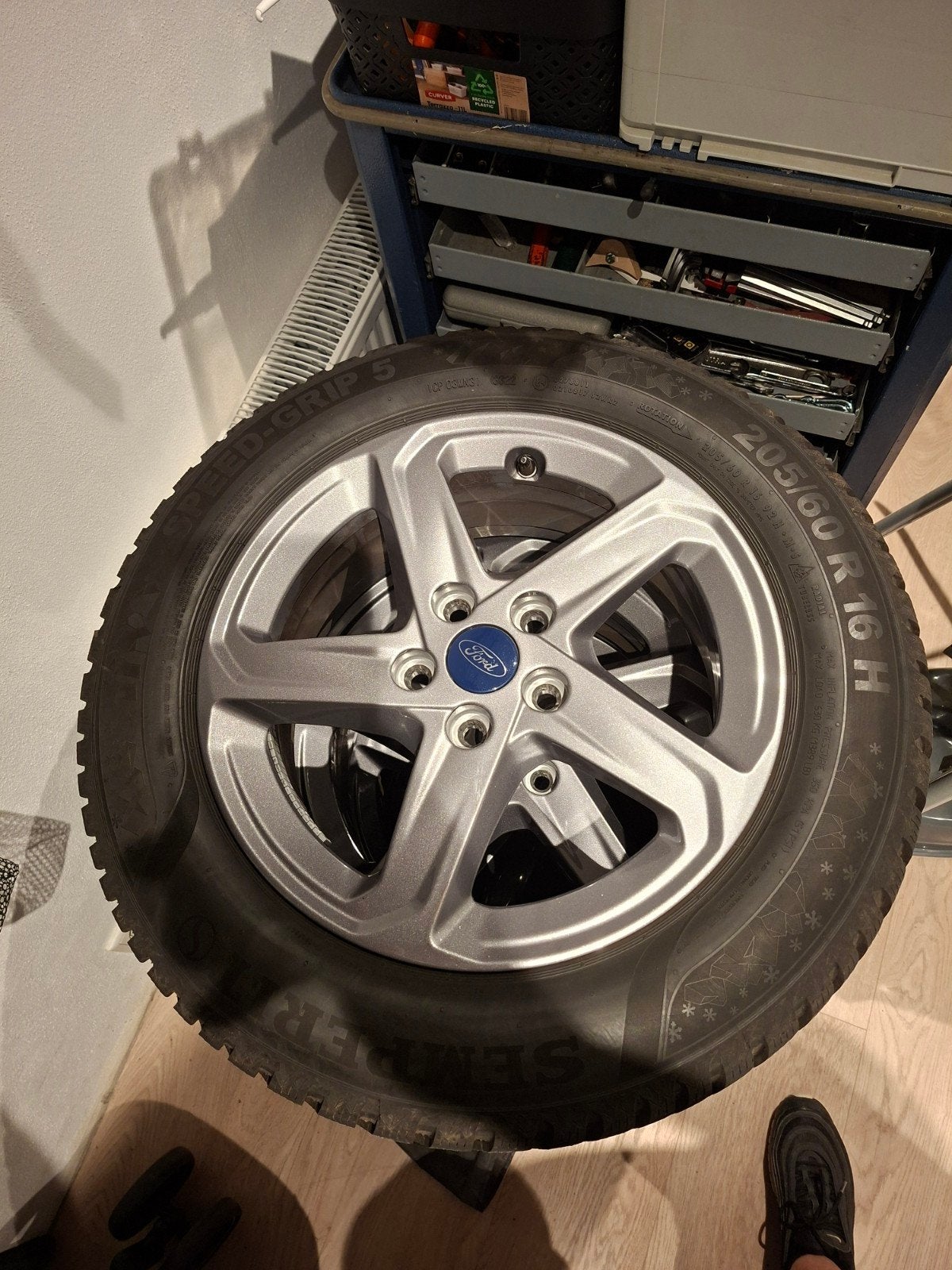 Semperit Speed-Grip 5 winterbanden op originele Ford velgen, Ophalen, Gebruikt, 16 inch, Banden en Velgen
