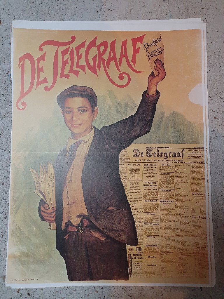 3 prenten Telegraaf, Mobilisatie, Fransche Kroon, Ophalen of Verzenden, Voor 1940, Overige onderwerpen