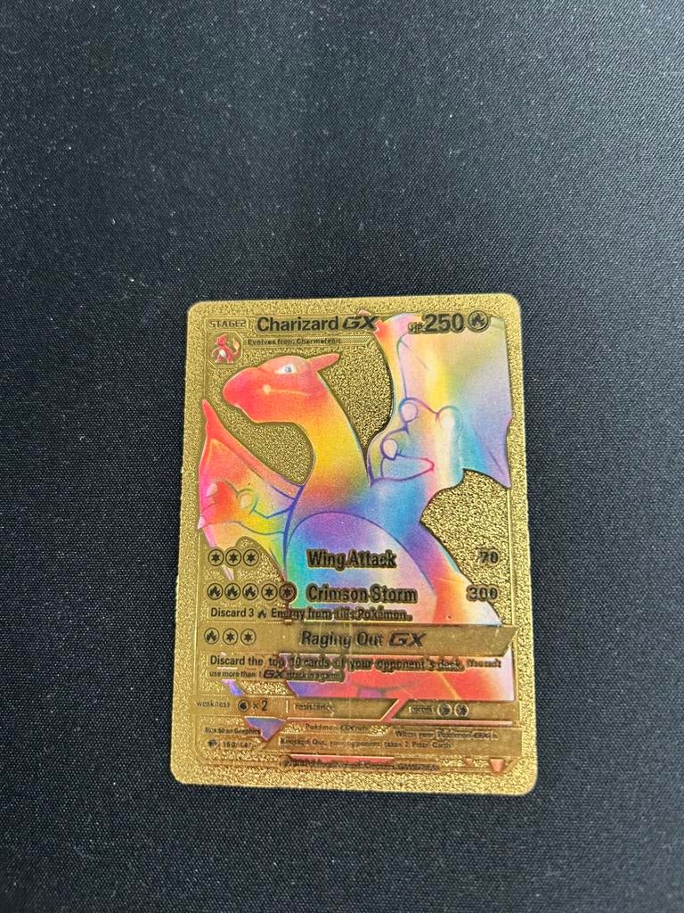 Gouden Charizard Pokémon kaart, Hobby en Vrije tijd, Verzamelkaartspellen | Pokémon, Ophalen, Gebruikt, Losse kaart, Foil