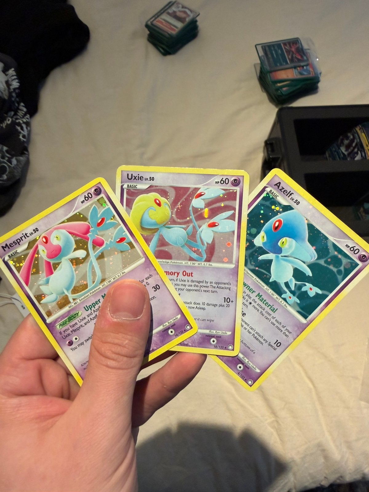 Pokemon Azelf,mesprit en uxie holo(uxie en azelf holo bleed), Ophalen of Verzenden