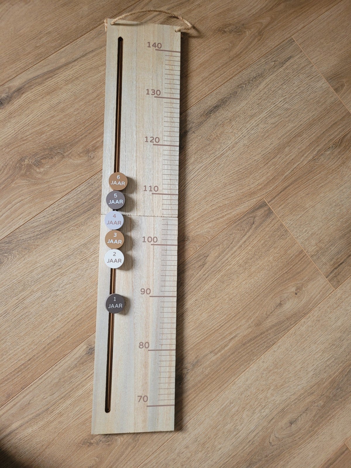 Houten meetlat om op te hangen voor kinderkamer, Ophalen, Gebruikt, Overige merken, Bruin