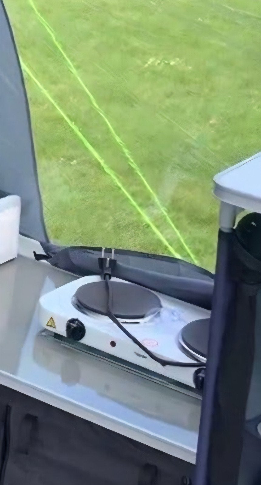 2-pits elektrisch gasstel, ideaal voor op de camping, Caravans en Kamperen, Kampeeraccessoires, Ophalen, Zo goed als nieuw
