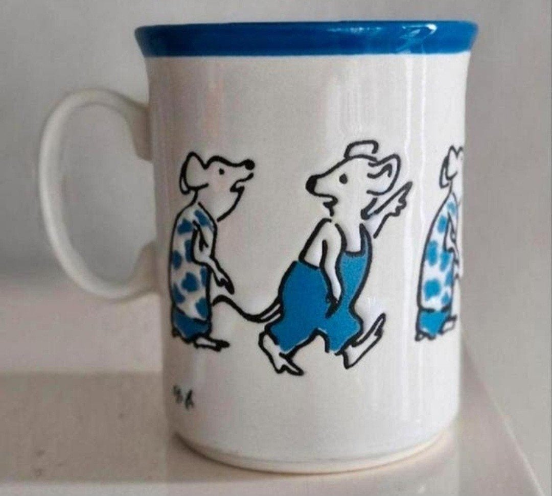 Drie Bekers Just Mugs Muizen, Ophalen of Verzenden, Zo goed als nieuw, Overige stijlen, Kop(pen) en/of Schotel(s)