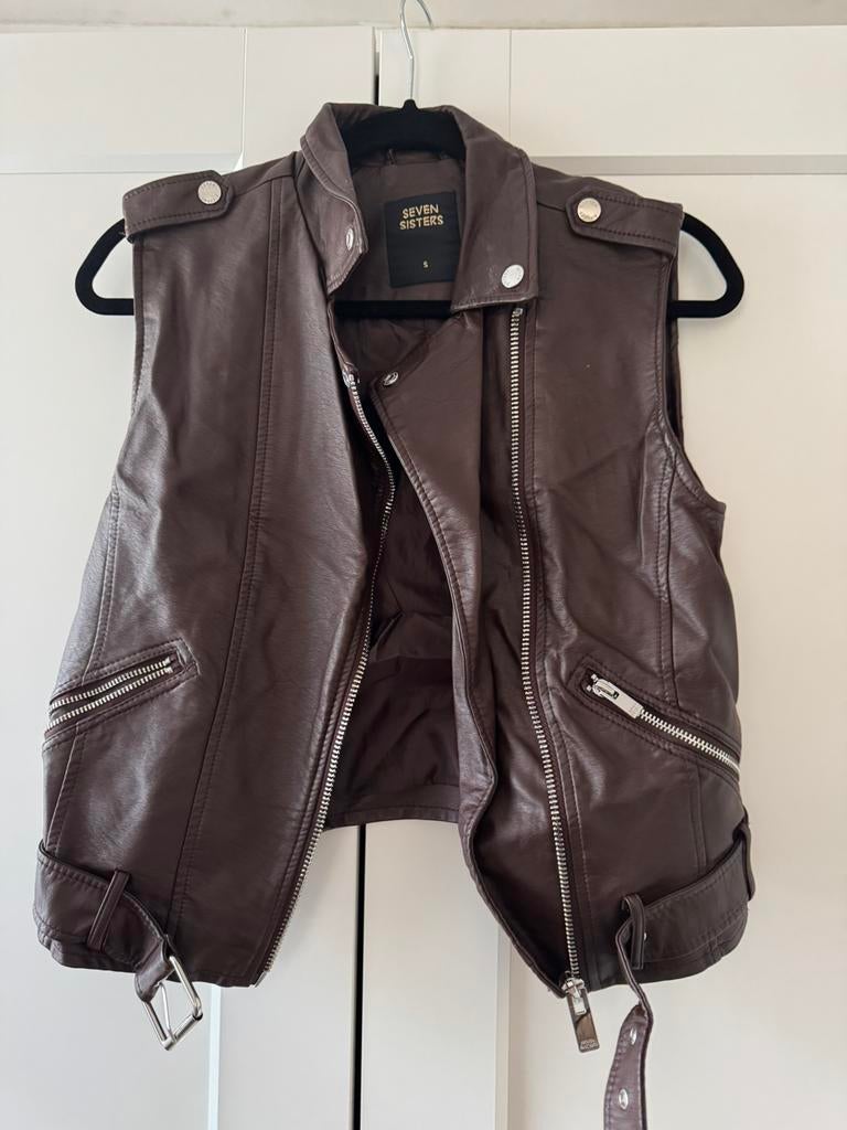 Dames gilet leer Seven sisters Costes bruin S, Ophalen of Verzenden, Nieuw, Maat 36 (S), Bruin