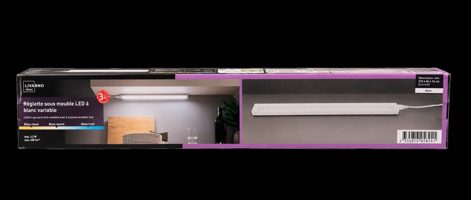 LIVARNO home LED onderbouwlamp met variabele witbalans, Huis en Inrichting, Lampen | Overige, Wit, Overige merken, Kunststof, Nieuw