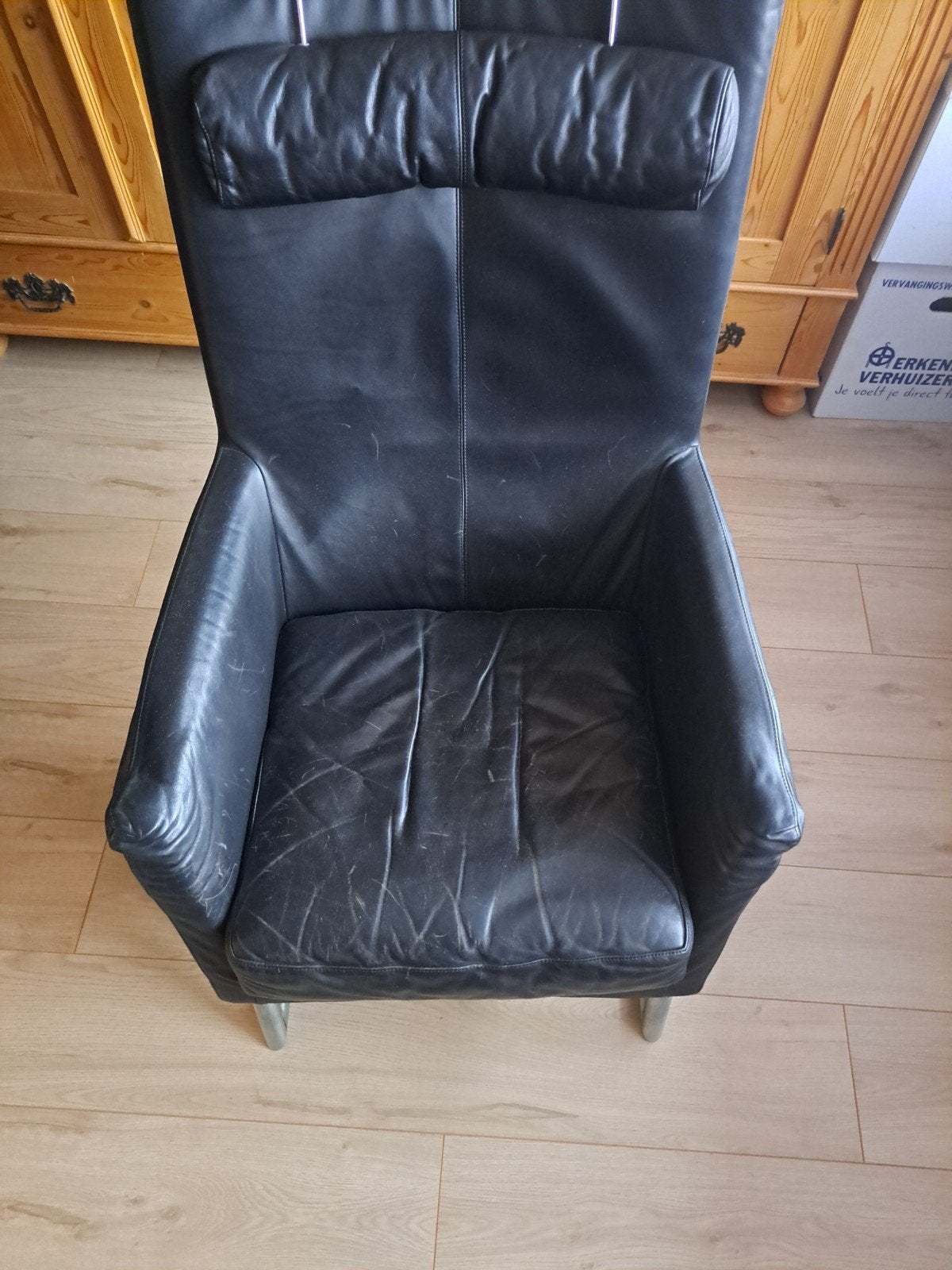 Gerard van den Berg fauteuil - zwart leer, Ophalen of Verzenden
