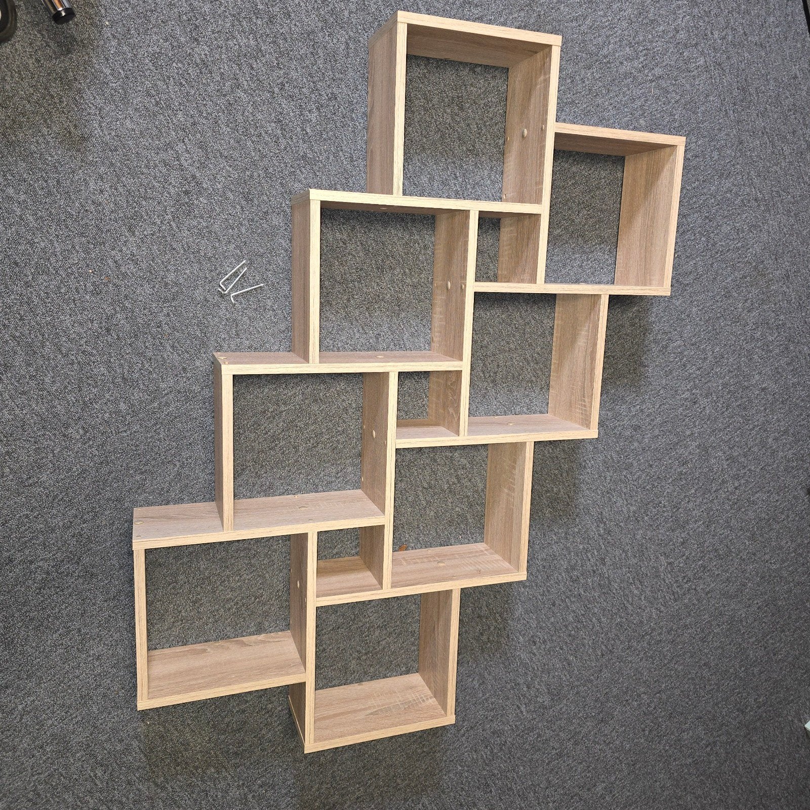 Modern wandrek / vakkenkast - Licht hout, Huis en Inrichting, Kasten | Wandmeubels, Ophalen, Met plank(en), Zo goed als nieuw