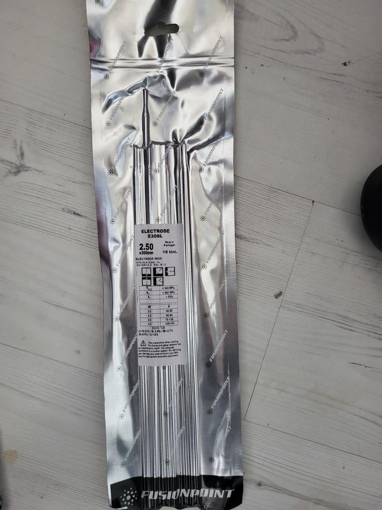 RVS 2,5mm elektroden 308L, 15 stuks vacuum verpakt, Ophalen of Verzenden, Nieuw, Minder dan 150 ampère, Elektroden