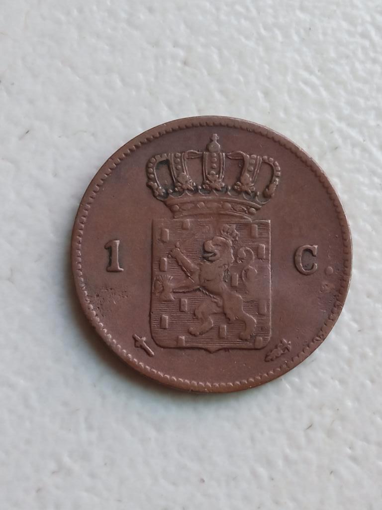 Nederland 1 cent 1863., Ophalen of Verzenden, Koning Willem III, 1 cent, Losse munt