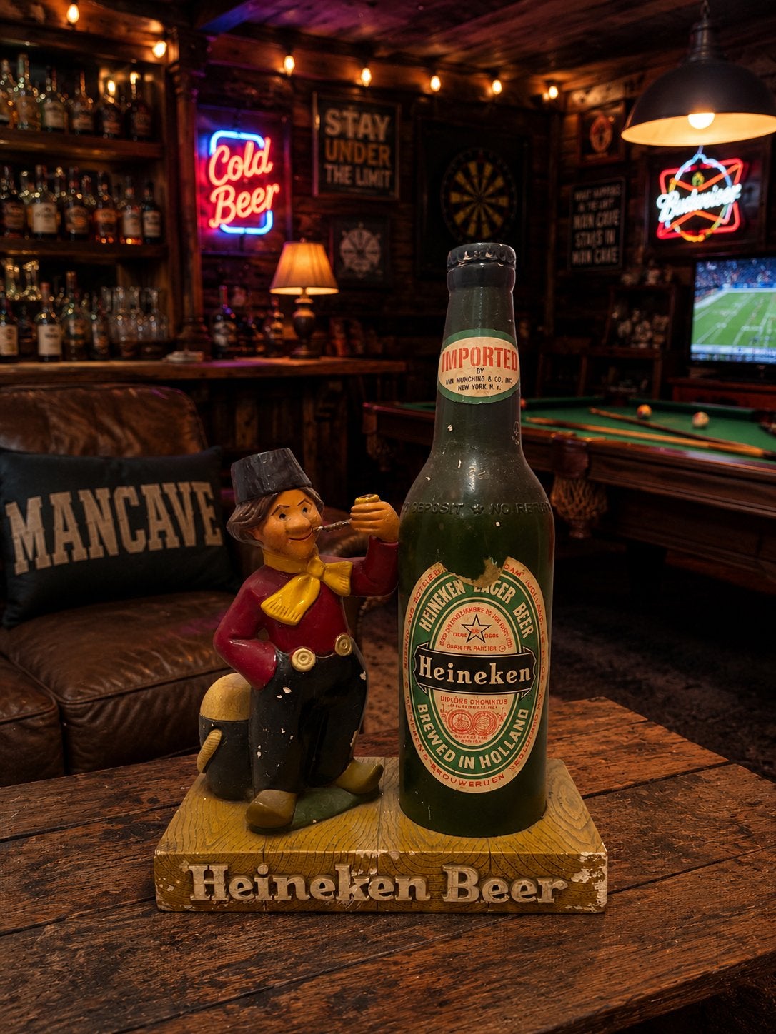 Vintage 1960s Heineken Bier Dutch Boy Beeld Krijtwerk, Ophalen, Gebruikt, Overige typen