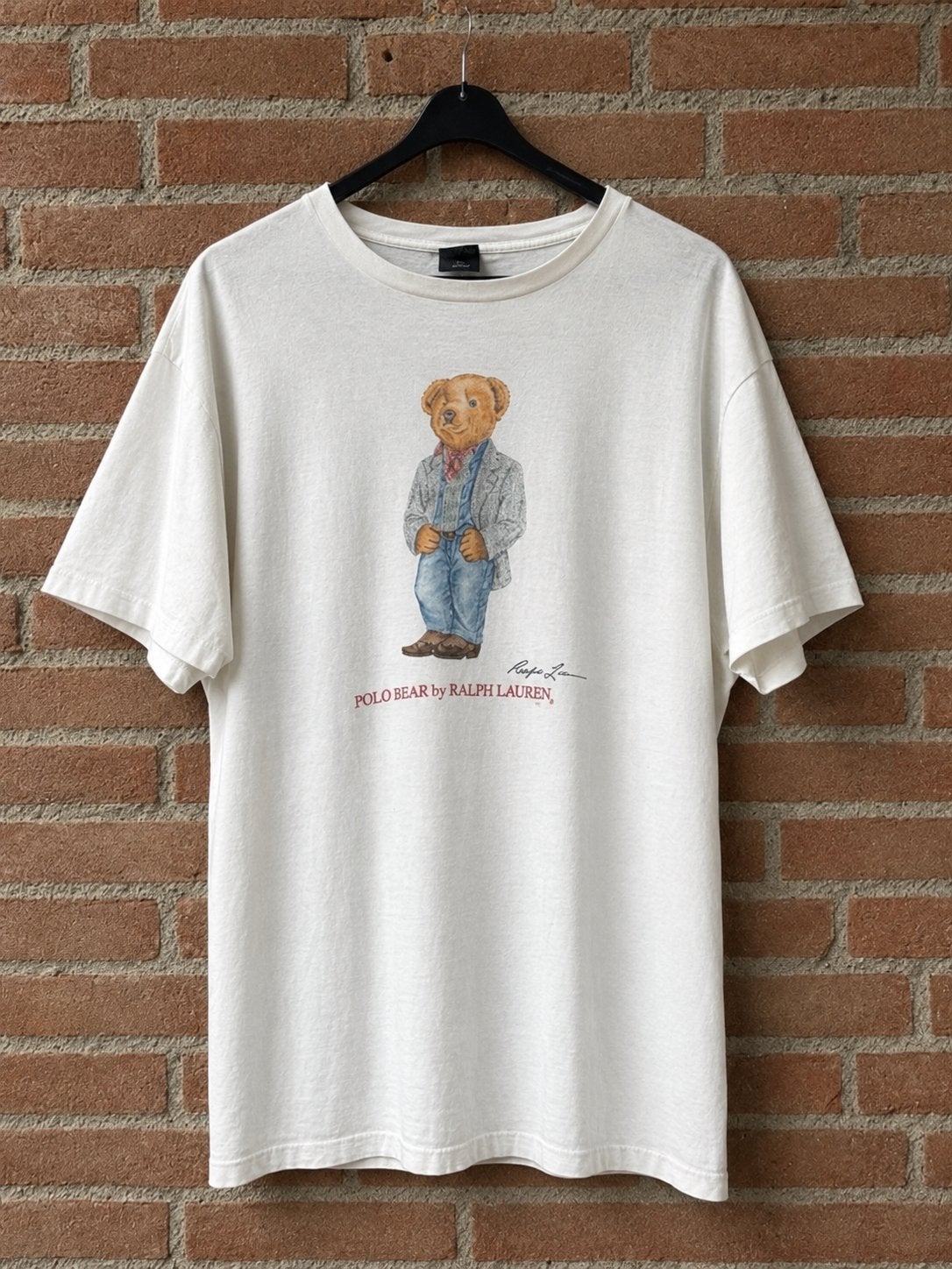 Ralph Lauren Made in USA Polo Bear Shirt, Ophalen of Verzenden, Gedragen, Maat 48/50 (M), Wit