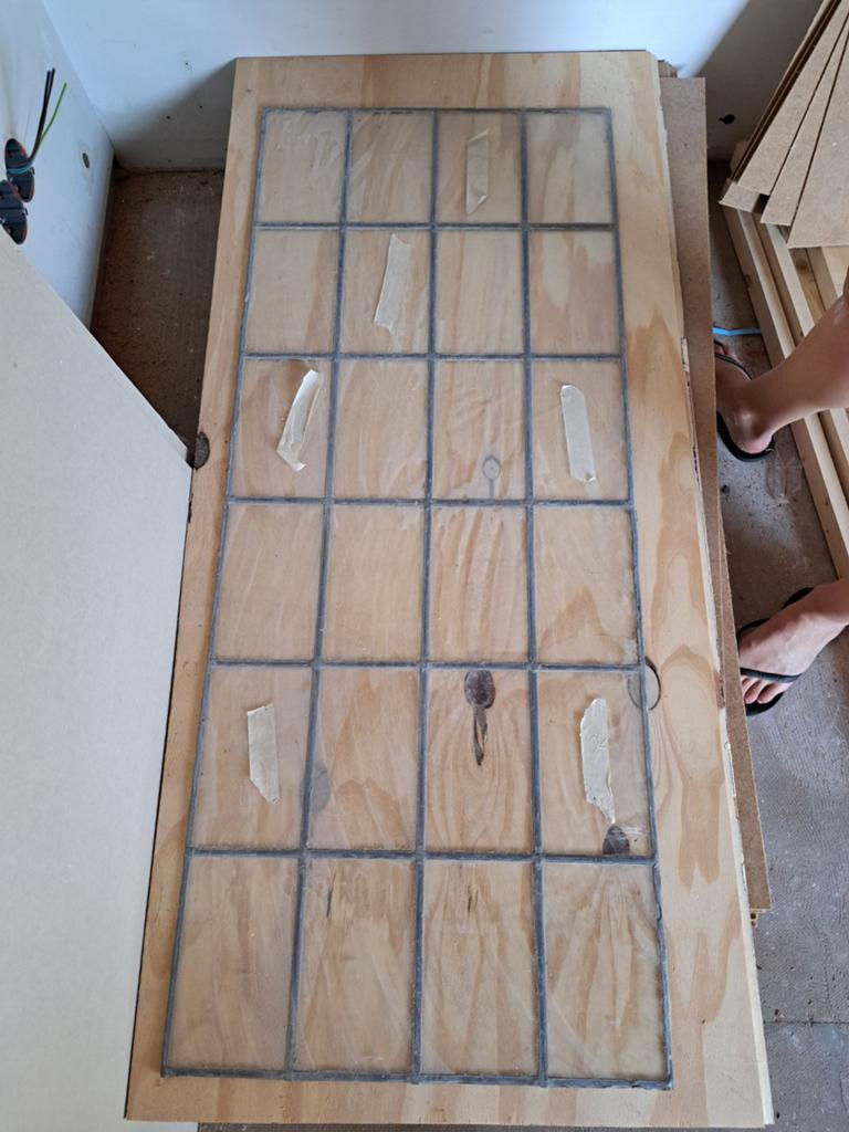 Glas in lood €40,00 (afm zie foto's), Ophalen, Minder dan 80 cm, Zo goed als nieuw, Glasplaat