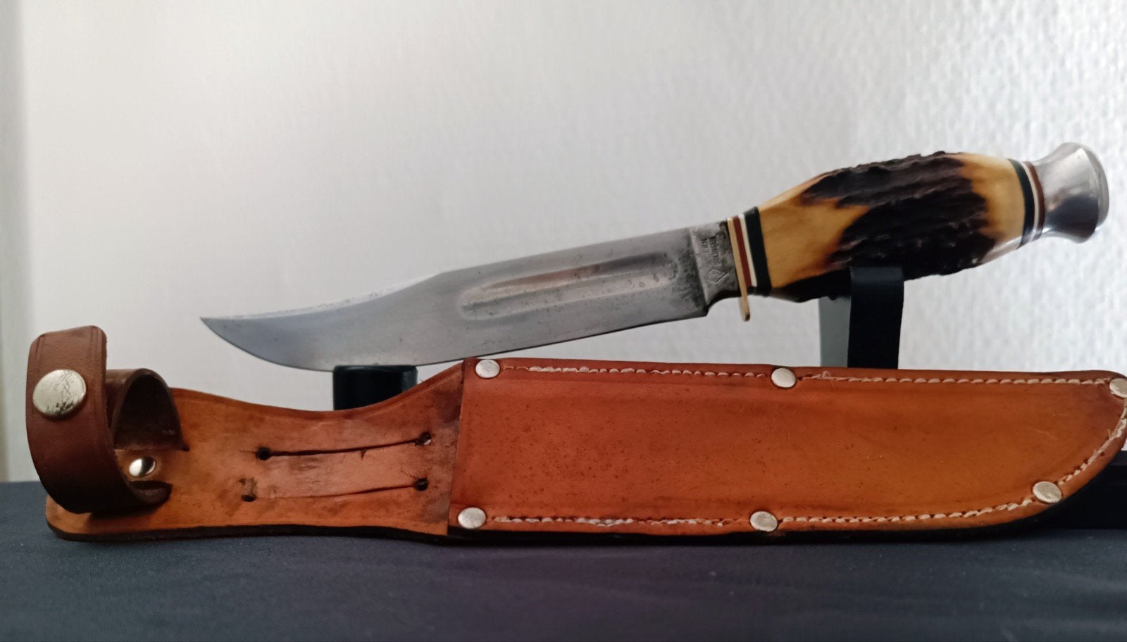Vintage Solingen | Hertenhoorn handvat, Ophalen of Verzenden, Landmacht, Duitsland, Mes of Dolk