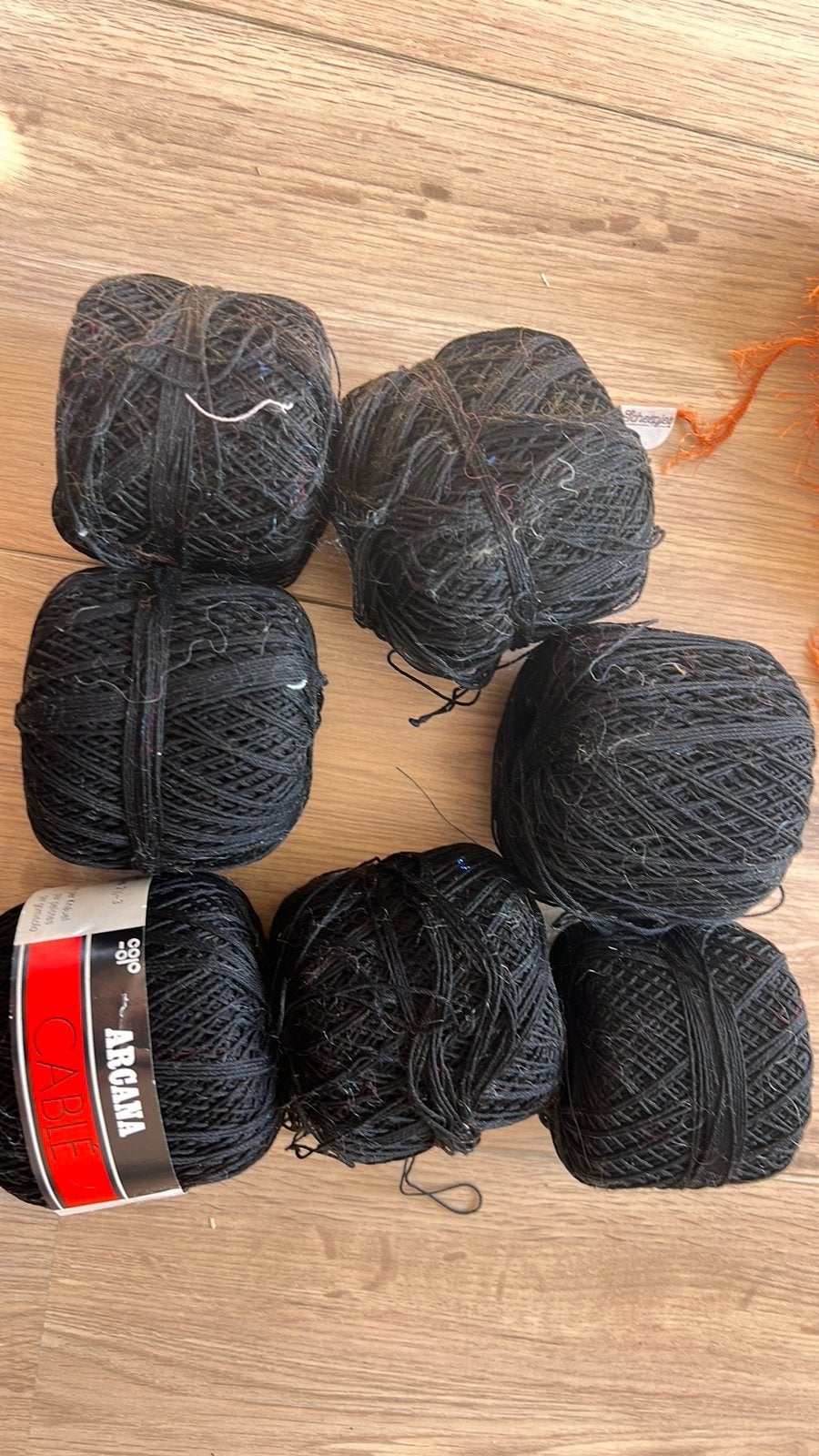 Arcana cable zwart katoen 6 bollen, Breien of Haken, Nieuw, Ophalen of Verzenden, X