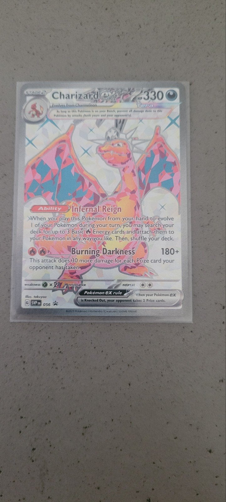 Charizard ex 056/189 SV4a in perfecte staat, Ophalen of Verzenden, Zo goed als nieuw, Losse kaart, Foil