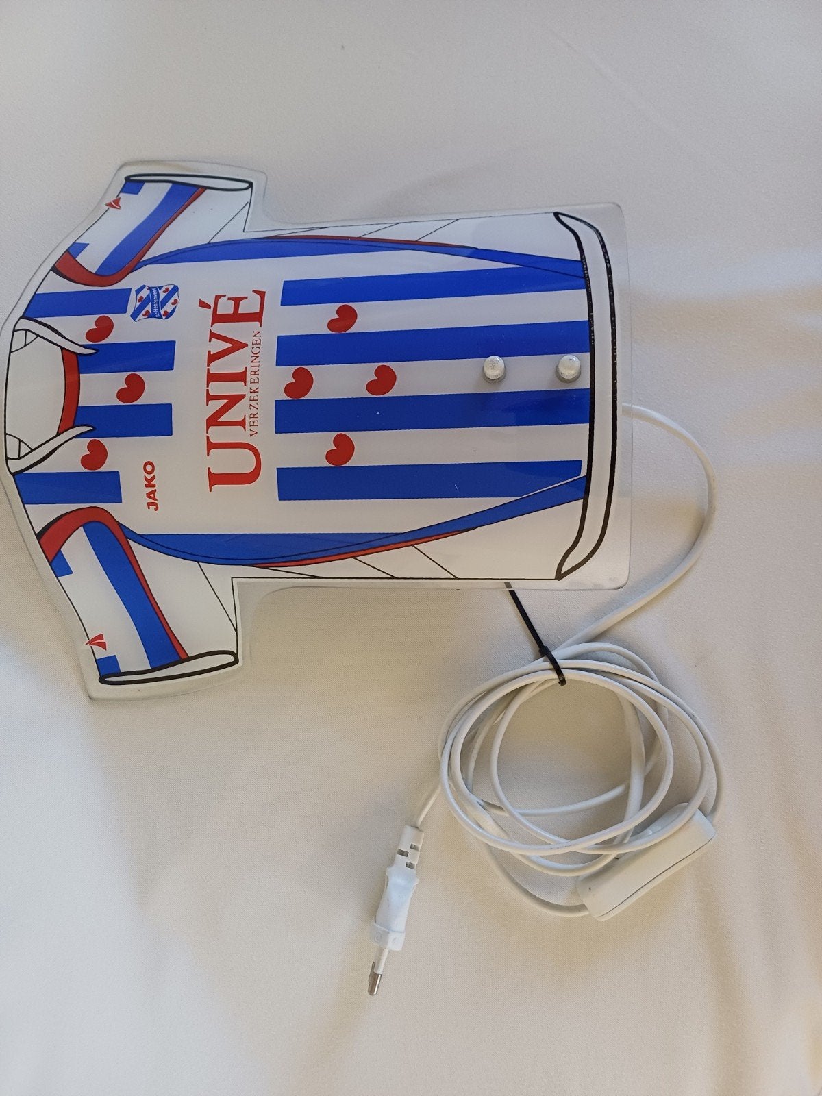 SC Heerenveen shirt wandlamp - 27x27 cm, Meerkleurig, Overige fittingen, Ophalen of Verzenden, Zo goed als nieuw