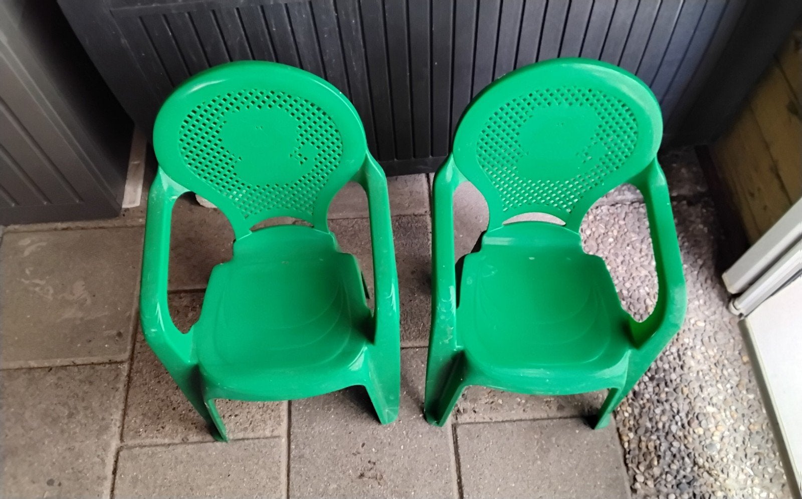 2 groene kinderstoeltjes, gebruikt, Ophalen, Gebruikt, Overige typen