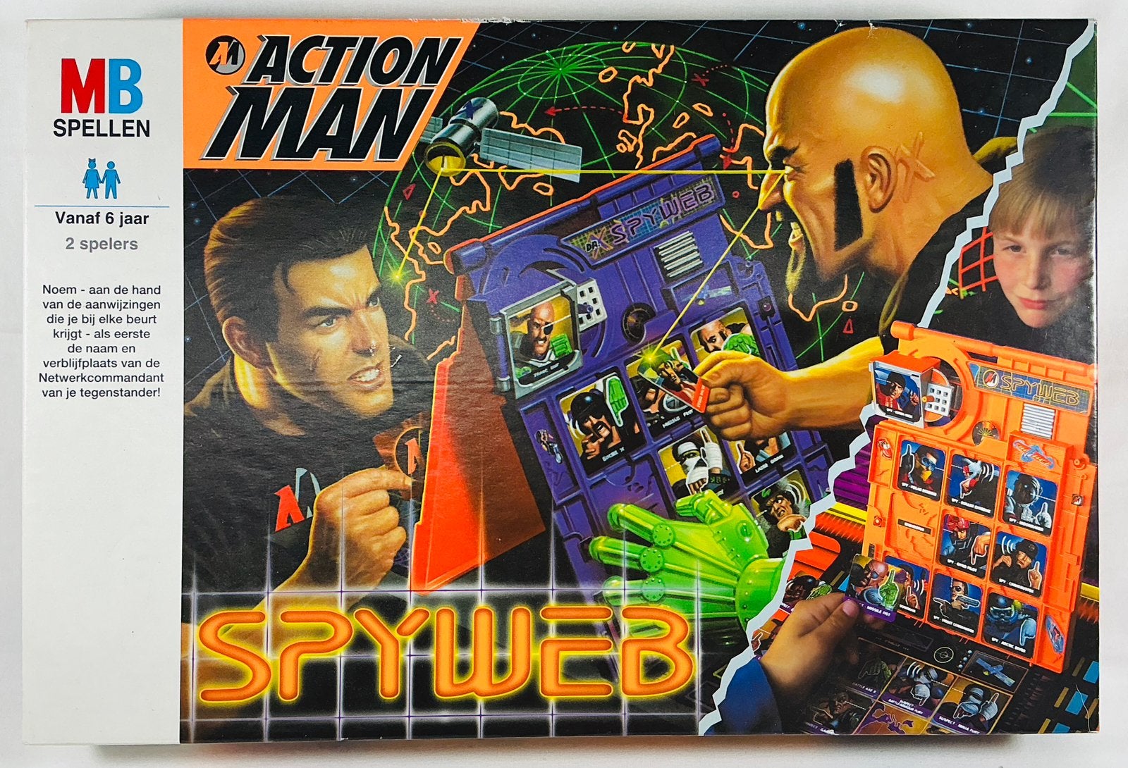 Action Man Spyweb Vintage bord gezelschapsspel MB 1998, Een of twee spelers, Verzenden, Zo goed als nieuw
