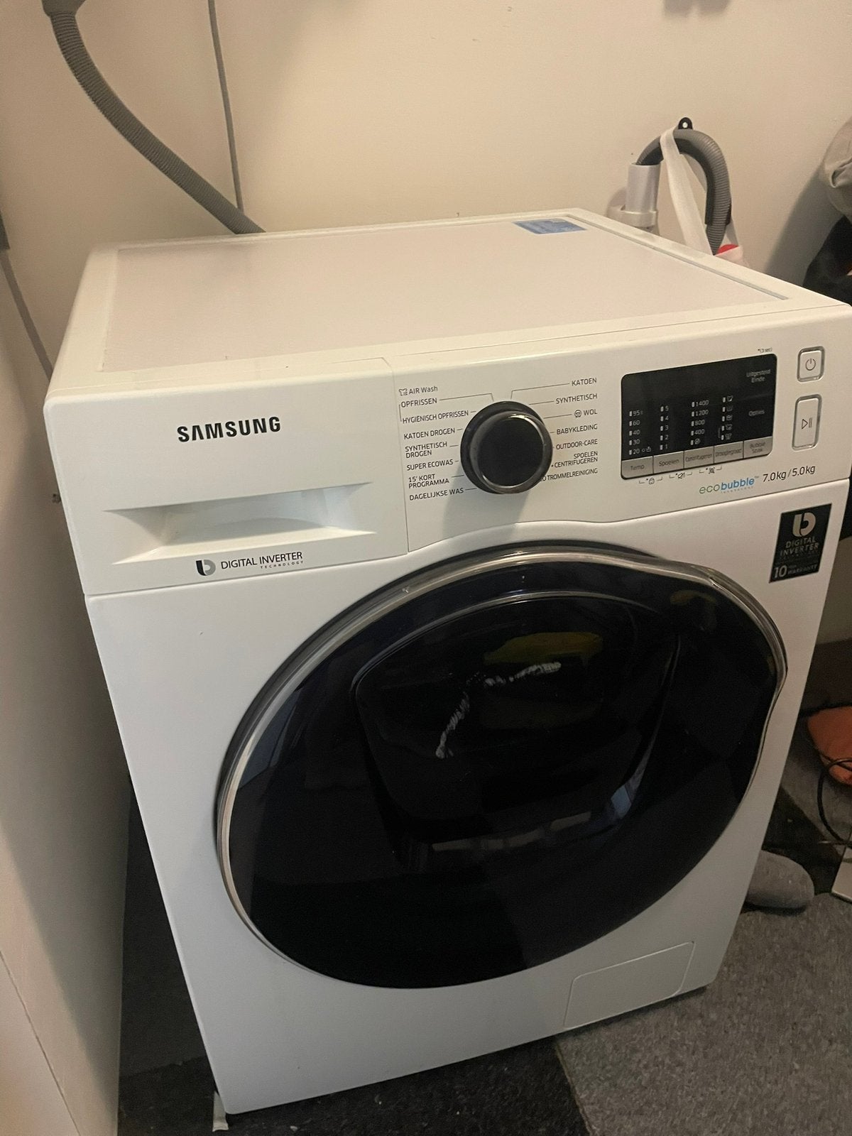 Samsung AddWash was-droogcombinatie, Witgoed en Apparatuur, Was-droogcombinaties, 6 tot 8 kg, Ophalen, Gebruikt, 85 tot 90 cm