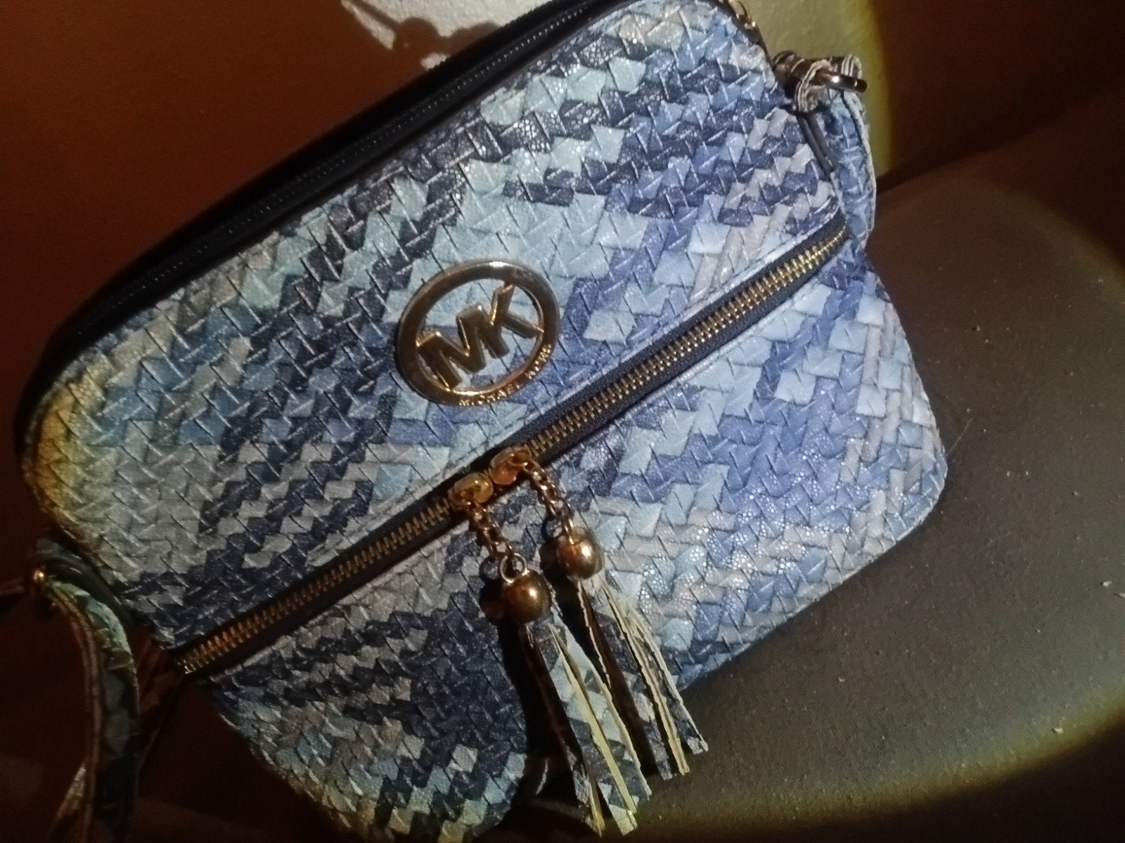 Michael Kors Handtas - Blauw Slangenprint, Ophalen, Gebruikt, Blauw, Handtas